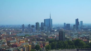Milan havadan görünümü panorama ticaret bölgesinin