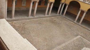 Üniversitesi, Pavia, Pv, İtalya, Alessandro Volta heykele panoramik eğik