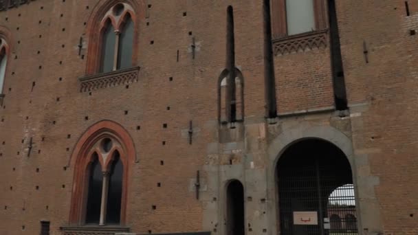 Walls of Castello Visconteo castle in Pavia, PV, Italy — Stock Video