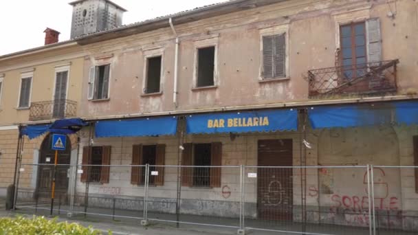 Övergiven Bar i Cassolnovo, Pv, Italien — Stockvideo