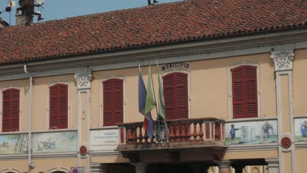 Town hall, Gravellona Lomellina, PV, Italy — Stock Video