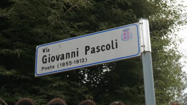 Plaque Via Giovanni Pascoli, Garlasco, PV, Italie — Video