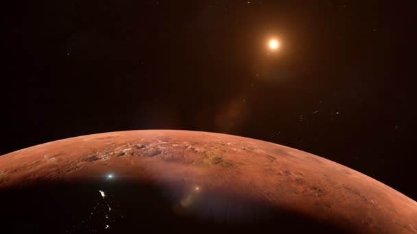 Raketenstart von menschlicher Kolonie auf dem Mars — Stockvideo