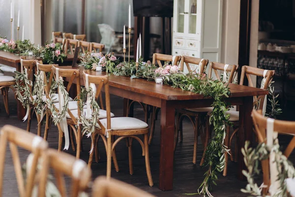 Chaise de mariage Boho avec décoration écologique pour les invités. — Photo