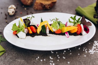 Klasik Yunan Salatası alışılmadık bir tasarım.- Görüntü