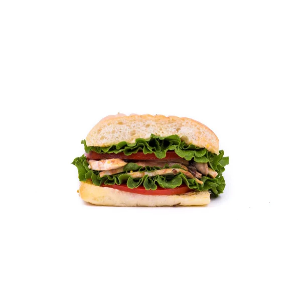 Sandwich sobre un fondo blanco aislado. Hecho a mano . —  Fotos de Stock