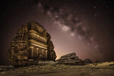 Doğal görünümünü Samanyolu antik Al Ola, Al Madinah, Suudi Arabistan