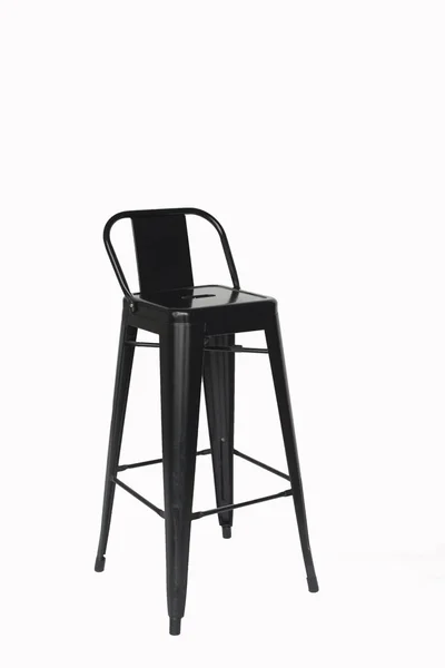 Żelaza Krzesło Bar Czarny Białym Tle Stołek Barowych — Zdjęcie stockowe