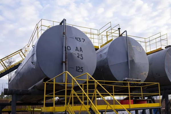 Oil industry. Oil Storage Tanks for petroleum products at the refinery. Septic tanks will bring down the use of underground water treatment plant. Royalty Free Stock Photos