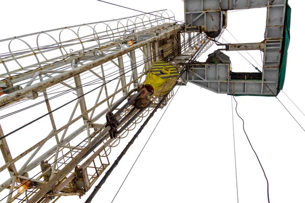 Equipamento Perfuração Petróleo Gás Plataforma Óleo Isolada Sobre Fundo Branco — Fotografia de Stock