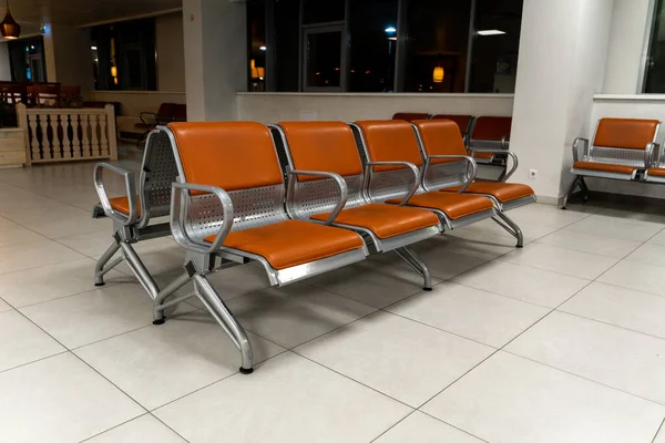 Empty Airport Waiting Area Airport Flight Delay Cancellation Travel Vacation — Stock Photo, Image