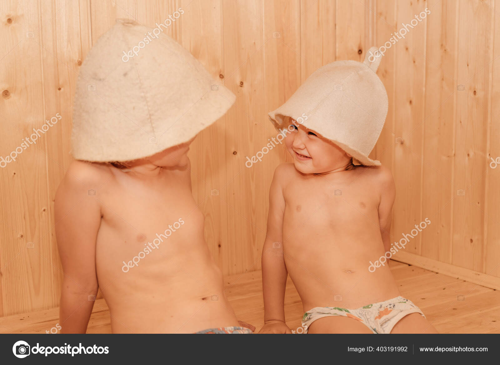 Beauty Healthcare Baby Boy Relaxing In The Sauna Toddler With Broom And Hat  In Russian Sauna Or Bath Stock Photo - Download Image Now - iStock