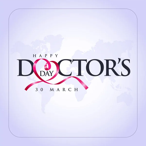 30 Mart Dnya Doktorlar Gn. Traducción: 30 de marzo, Día Mundial del Doctor. concepto tarjeta de felicitación, Día Nacional de los Médicos plantilla caligrafía, vector, ilustración . — Vector de stock