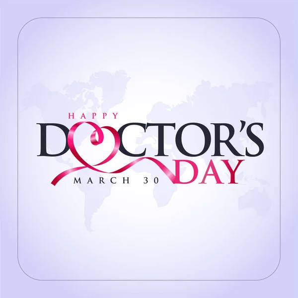 30 Mart Dnya Doktorlar Gn. Traducción: 30 de marzo, Día Mundial del Doctor. concepto tarjeta de felicitación, Día Nacional de los Médicos plantilla caligrafía, vector, ilustración . — Vector de stock