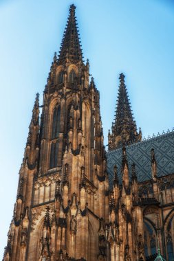 Prague, Çek Cumhuriyeti - Nisan 04: mimari detais Büyükşehir Katedrali Saints Vitus, Wenceslaus ve Adalbert