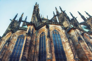 Prague, Çek Cumhuriyeti - Nisan 04: Aziz Büyükşehir katedral Vitus, Wenceslaus ve Adalbert