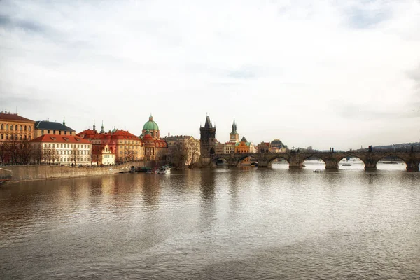 Praga República Checa Abril Vista Aérea Panorâmica Pôr Sol Primavera — Fotografia de Stock