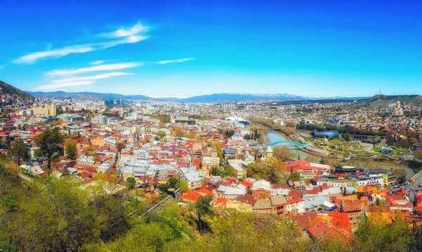 Tiflis Georgia Abril 2017 Paisaje Urbano Del Casco Antiguo Verano —  Fotos de Stock