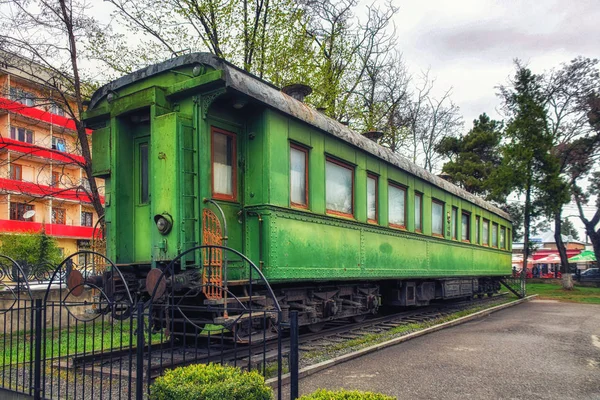 Gori Geórgia Abril 2017 Carro Ferroviário Estaline Frente Museu Estaline — Fotografia de Stock