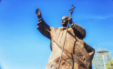 Dili, Doğu Timor 14 Ekim 2017: Papa John Paul II Dili, Doğu Timor heykeli