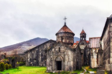 Sanahin, Ermenistan, 11 Nisan 2017: Tarihi Ermeni Manastırı köyü Sanahin, Ermenistan Lorri il içinde bulunan 10.asır üzerinden