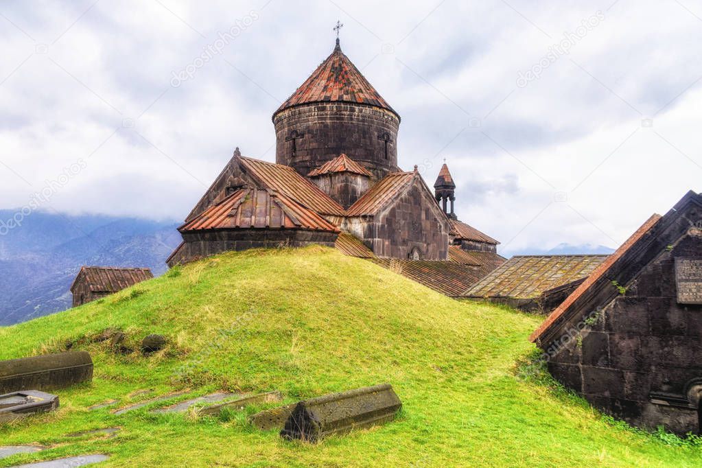 Sanahin, Armenia, April 11, 2017: The historic Armenian monastery from the 10th century located in the village of Sanahin, in the province of Lorri in Armenia