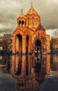 Erivan, Ermenistan - 09 Nisan, 2017: Erivan'da Aziz Anne Kilisesi Kilisesi. Ermenistan
