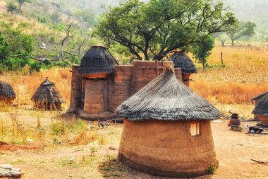 Geleneksel çamur Togo, Afrika ve Kuzey Benin Tata Somba kabilesinin bir kil konut