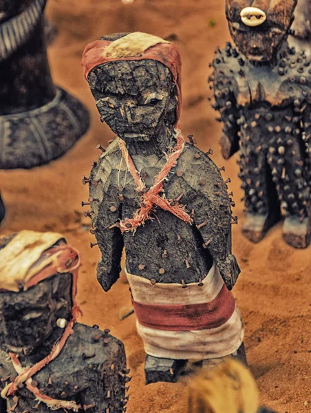 Oggetti Voodoo Vendita Mercato Fetish Utilizzati Medicina Tradizionale Africa Occidentale — Foto Stock