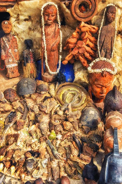 Voodoo Objects Sale Fetish Market Used Traditional Medicine West Africa — Stock Photo, Image