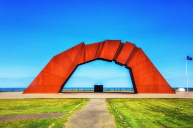 Anıt, Shima-no-kakehasi Bokyo-no-misaki Park, Nemuro, Hokkaido, Japonya
