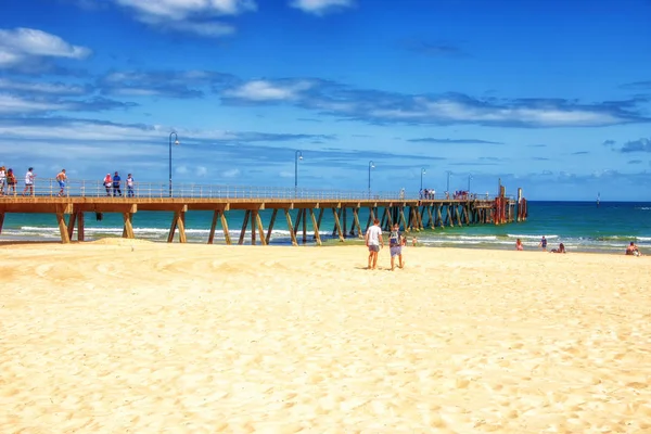 Rıhtımda Glenelg Beach Adelaide Güney Avustralya Avustralya — Stok fotoğraf