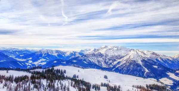 Panorama Sobre Dachstein Oeste Alpes Austríacos — Fotografia de Stock
