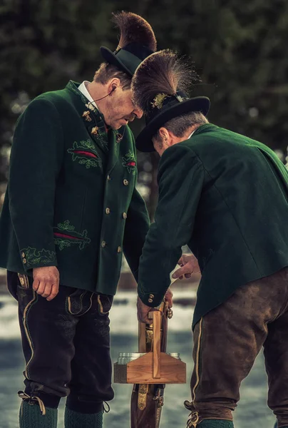 Bad Ischl Austria Diciembre 2017 Disparos Celebración Realizados Por Los — Foto de Stock