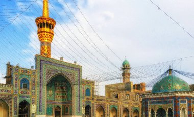 Imam rıza türbe, şehrin Mashhad, Razavi Horasan Eyaleti, Iran içinde dünyanın en büyük Camisi