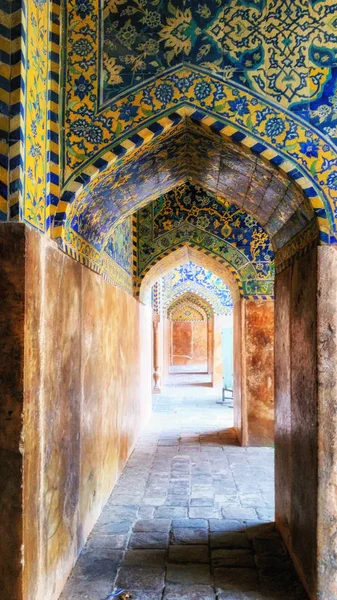 Mosaïque Superbe Mosquée Sheikh Lotfollah Recouvre Les Arcs Décoratifs Place — Photo