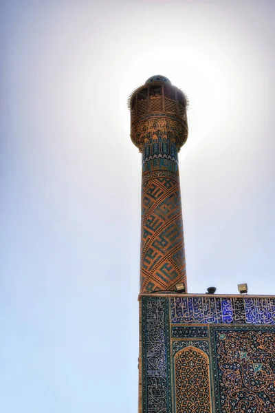 Traditionella Minaret Jameh Moskén Isfahan Iran — Stockfoto