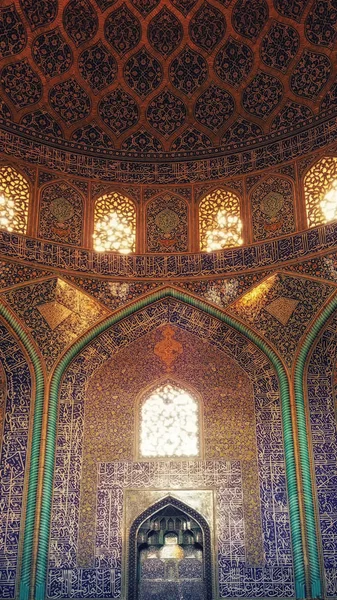 Mosaic Decoration Sheikh Lotfollah Mosque Isfahan — Stock Photo, Image