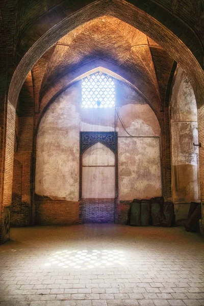 Old Chamber Taj Molk Jameh Mosque Beautiful Interior Brick Pillars — Stock Photo, Image