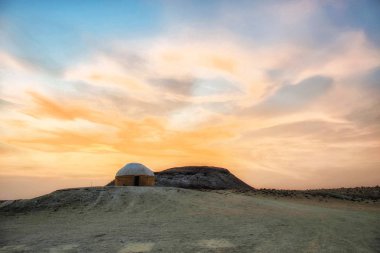 Göçebe çadır Karakum çölünde, yaklaşık 200km kuzeyinde başkenti Aşgabat, Türkmenistan.