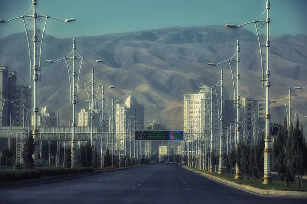 Avenida Bitarap Turkmenistán Avenida Principal Una Las Arterias Más Grandes — Foto de Stock