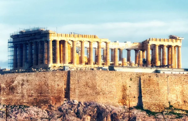 Παρθενώνας Είναι Ένα Πρώην Ναό Στην Αθηναϊκή Ακρόπολη Ελλάδα — Φωτογραφία Αρχείου