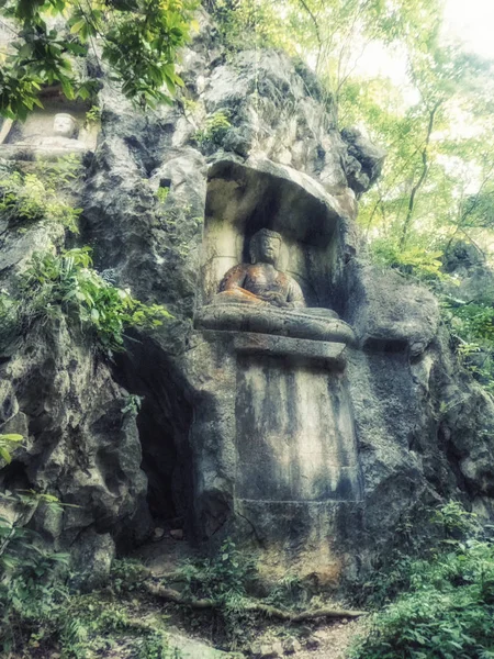 Feilai Feng Grottoes Fine Buddhist Stone Carvings Called Peak Flew — Stock Photo, Image