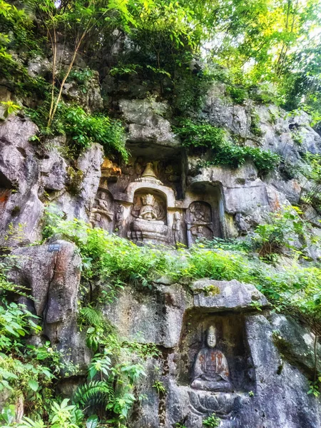 Relieves Rupestres Feilai Feng Complejo Lingyin Temple Temple Soul Retreat — Foto de Stock