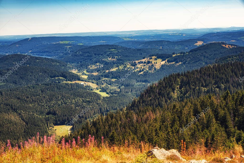Panoramic View from the Feldberg in the Black Forest, Germany