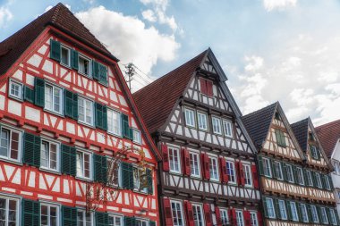 Tipik Alman mimarisi, Calw Black Forest, Baden Württemberg Almanya