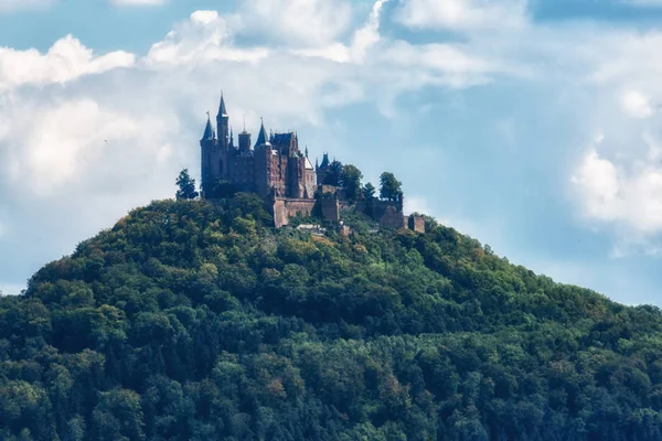 Veduta Del Castello Hohenzollern Nelle Alpi Svevi Baden Wurttemberg Germania — Foto Stock