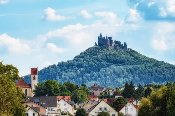 Hechingen Alemania Agosto 2018 Vista Jungingen Castillo Hohenzollern Swabian Alb — Foto de Stock