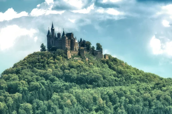 Hechingen Germania Agosto 2018 Veduta Del Castello Hohenzollern Nelle Alpi — Foto Stock