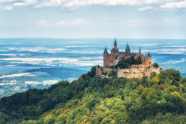 Hechingen Germania Agosto 2018 Veduta Aerea Del Famoso Castello Hohenzollern — Foto Stock